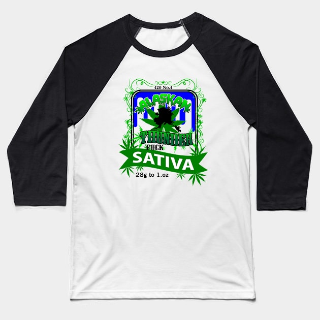 Alaskan Thunder 420 Strain Logo Baseball T-Shirt by Illustrious Graphics 